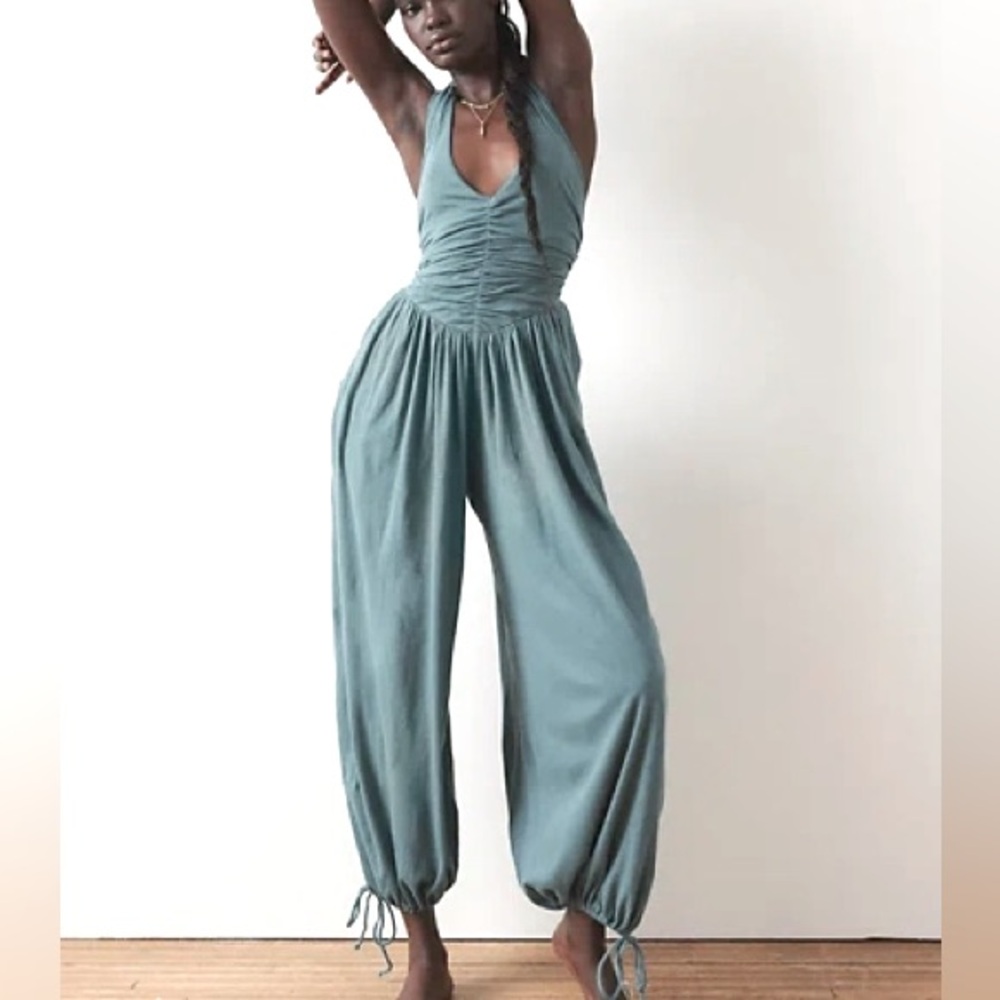 Urban Outfitters Out From Under Beach To Bar Halter Jumpsuit- GREEN